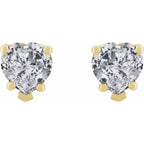 Heart 5-Prong V-End Stud Earrings - Image 2