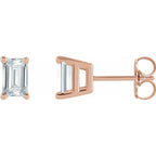 Emerald 4-Prong Stud Earrings