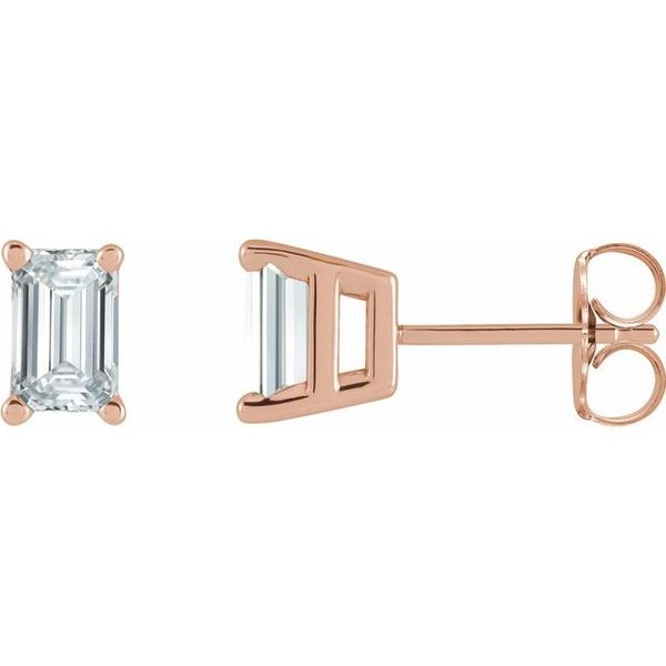 Emerald 4-Prong Stud Earrings