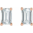 Emerald 4-Prong Stud Earrings - Image 2