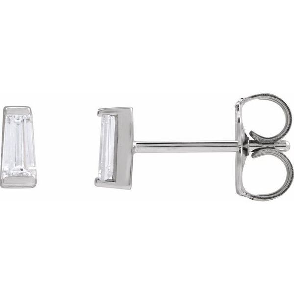 Tapered Baguette Channel-Set Stud Earrings