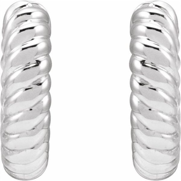 Rope Huggie Hoop Earrings - Image 2