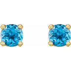 Round 4-Prong Stud Earrings - Image 2