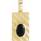 Grooved Bezel-Set Pendant