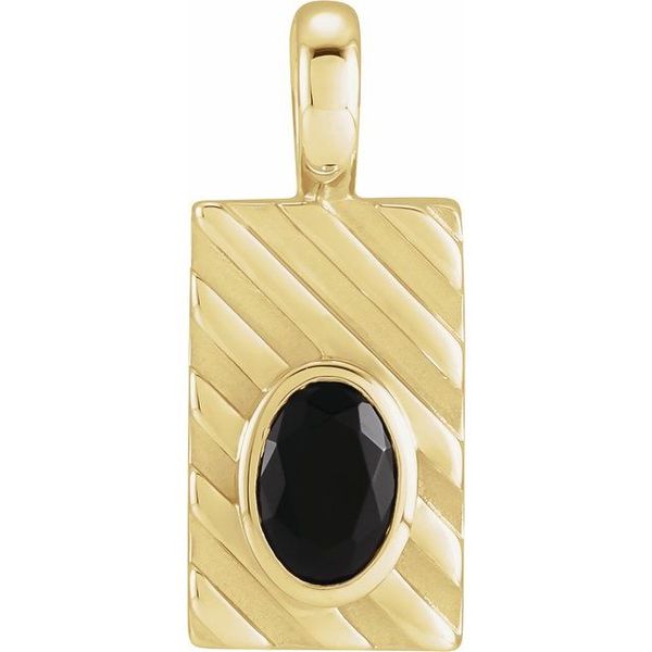Grooved Bezel-Set Pendant