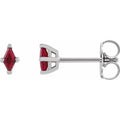 Lozenge 4-Prong Stud Earrings