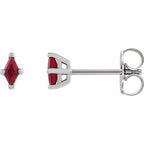 Lozenge 4-Prong Stud Earrings
