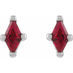 Lozenge 4-Prong Stud Earrings - Image 2