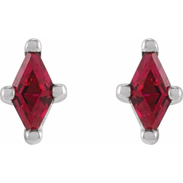Lozenge 4-Prong Stud Earrings - Image 2