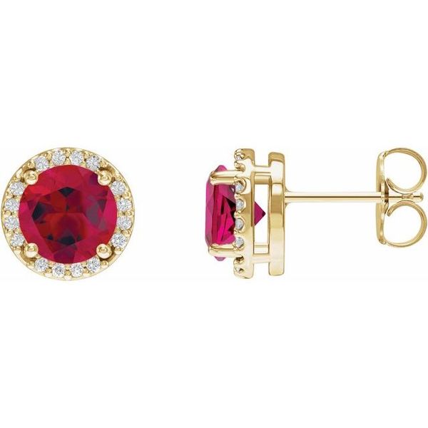 Round Halo-Style Low Stud Earrings