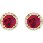 Round Halo-Style Low Stud Earrings - Image 2
