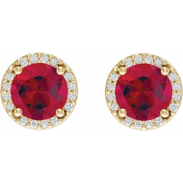Round Halo-Style Low Stud Earrings - Image 2