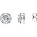 Round Halo-Style Low Stud Earrings