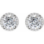 Round Halo-Style Low Stud Earrings - Image 2
