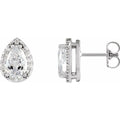 Pear 4-Prong Halo-Style Low Stud Earring