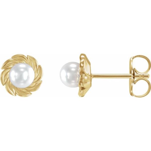 Pearl Leaf Earrings