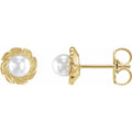Pearl Leaf Earrings