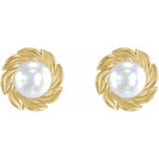 Pearl Leaf Earrings - Image 2