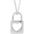 Pierced Heart Lock Necklace