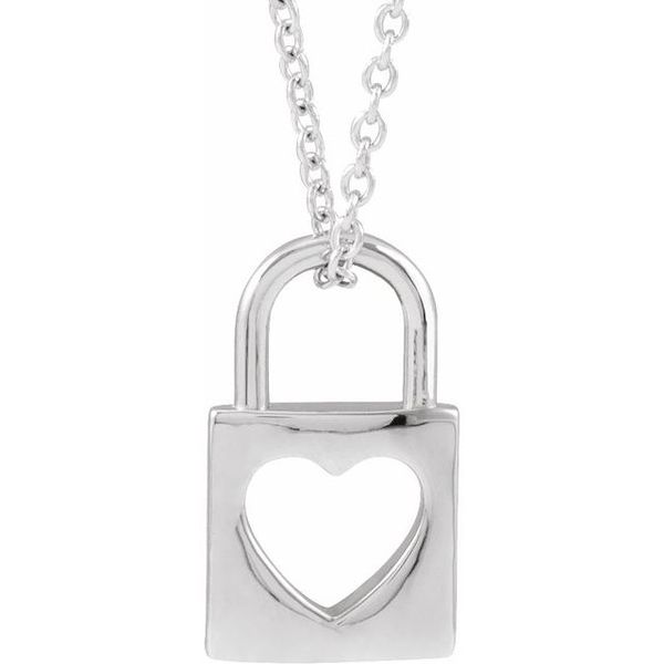 Pierced Heart Lock Necklace