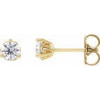 Round 3-Prong Scroll Stud Earrings