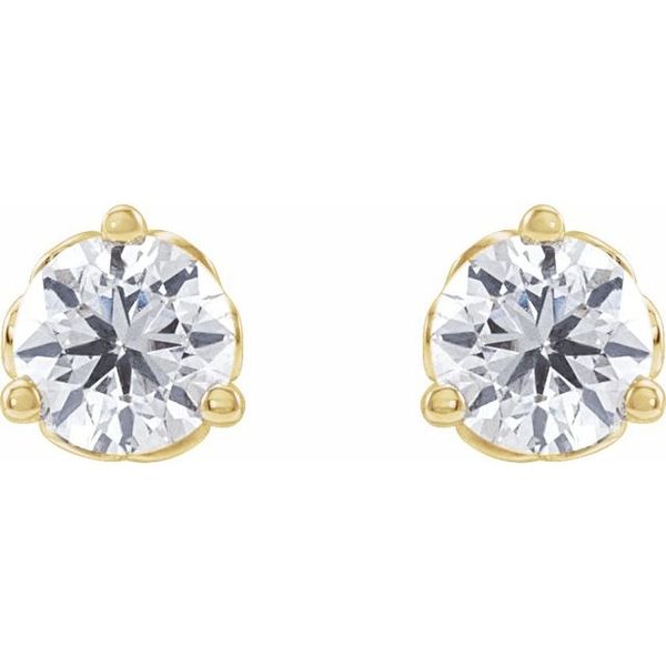 Round 3-Prong Scroll Stud Earrings - Image 2