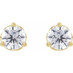 Round 3-Prong Scroll Stud Earrings - Image 2