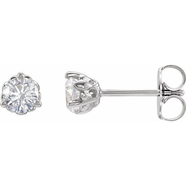Round 3-Prong Fleur-de-lis Earrings