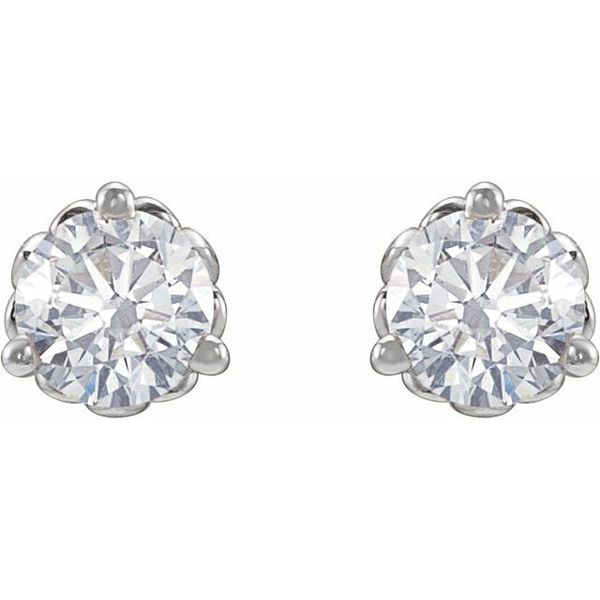 Round 3-Prong Fleur-de-lis Earrings - Image 2