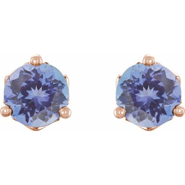 Round 3-Prong Stud Earrings - Image 2