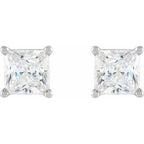 Square 4-Prong Lightweight Stud Earrings - Image 2