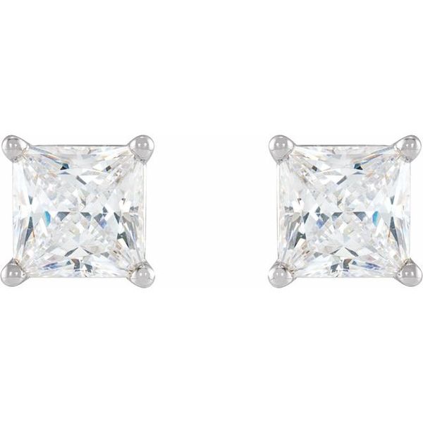 Square 4-Prong Lightweight Stud Earrings - Image 2