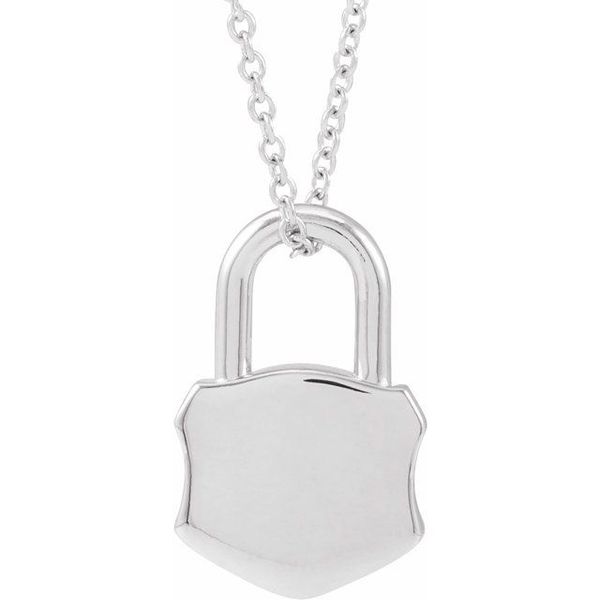 Engravable Lock Necklace - Image 3
