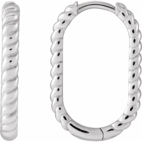 Elongated Rope Hoop Earrings
