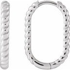 Elongated Rope Hoop Earrings