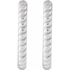 Elongated Rope Hoop Earrings - Image 2