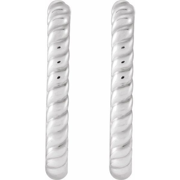 Elongated Rope Hoop Earrings - Image 2