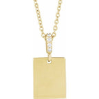 Engravable Accented Necklace