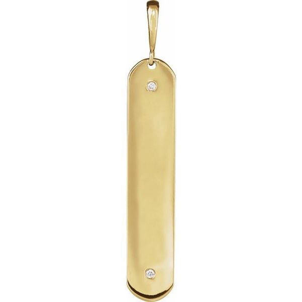 Engravable Accented Bar Necklace or Charm/Pendant