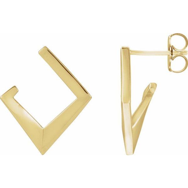 Geometric Front-Back Hoop Earring