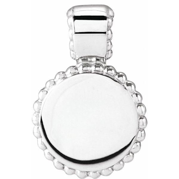 Engravable Beaded Disc Pendant
