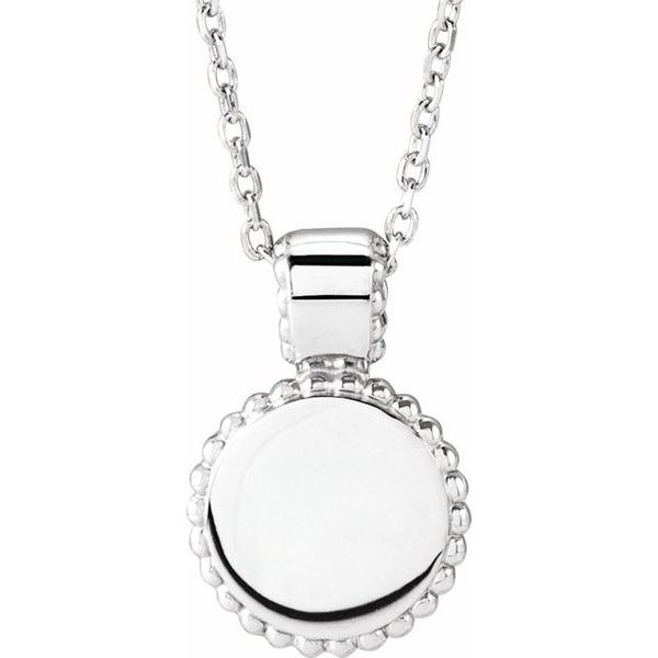 Engravable Beaded Disc Necklace
