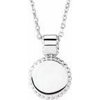 Engravable Beaded Disc Necklace