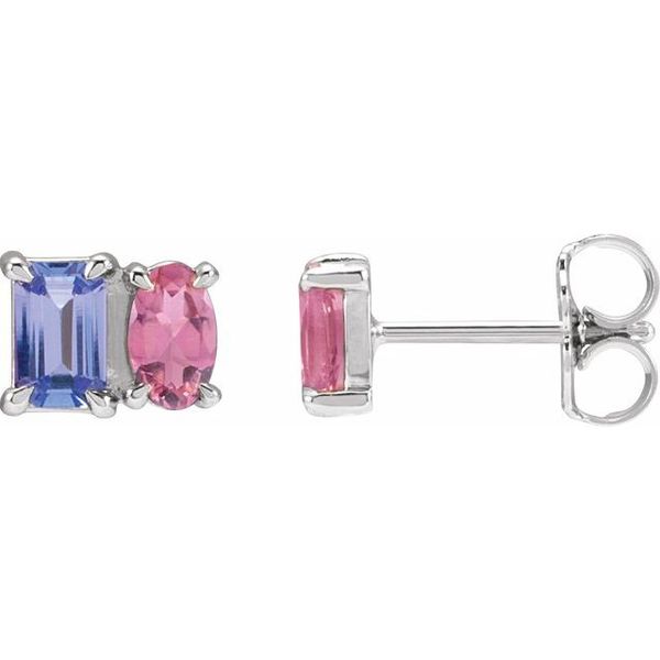 Two-Stone Stud Earrings