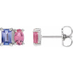 Two-Stone Stud Earrings