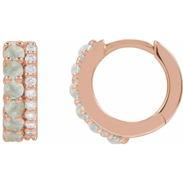 Accented Cabochon Hoop Earrings - Image 2