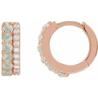 Accented Cabochon Hoop Earrings - Image 2