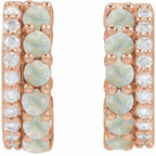 Accented Cabochon Hoop Earrings - Image 3