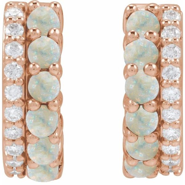 Accented Cabochon Hoop Earrings - Image 3