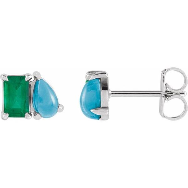 Two-Stone Stud Earring